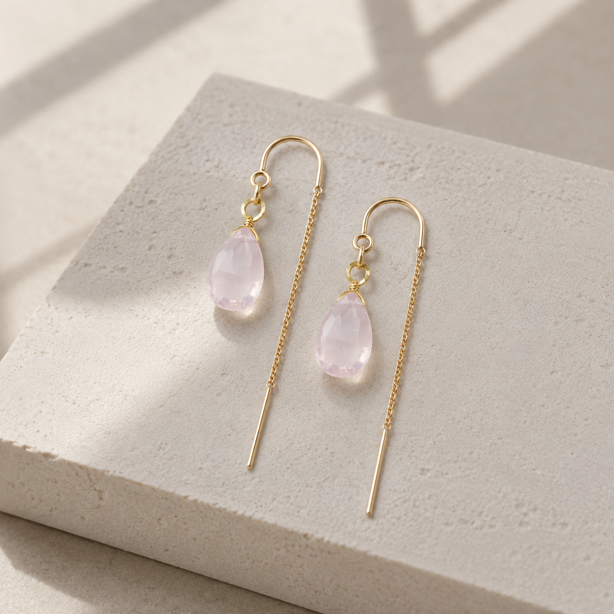 String Drop -  Rose Quartz