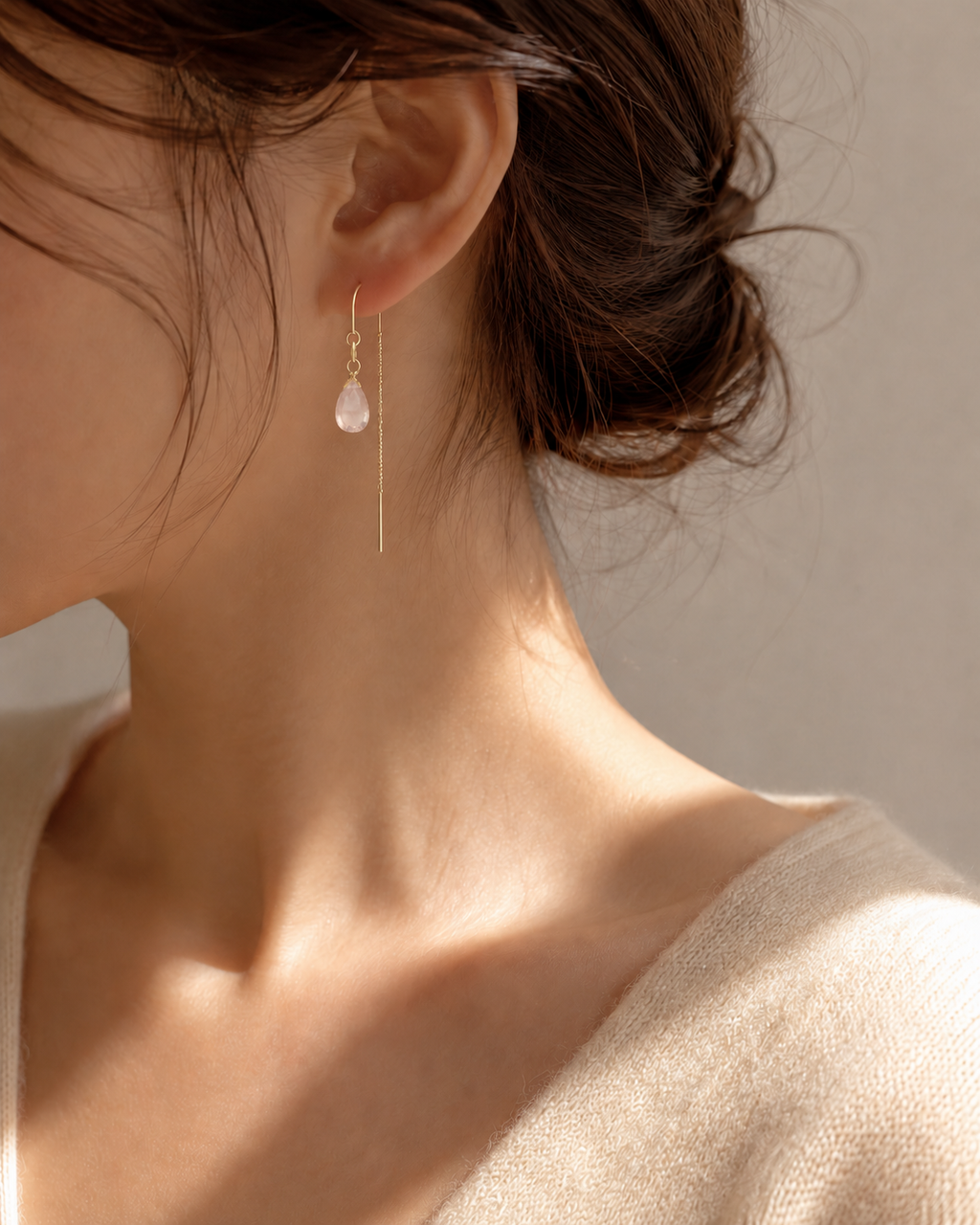 String Drop -  Rose Quartz